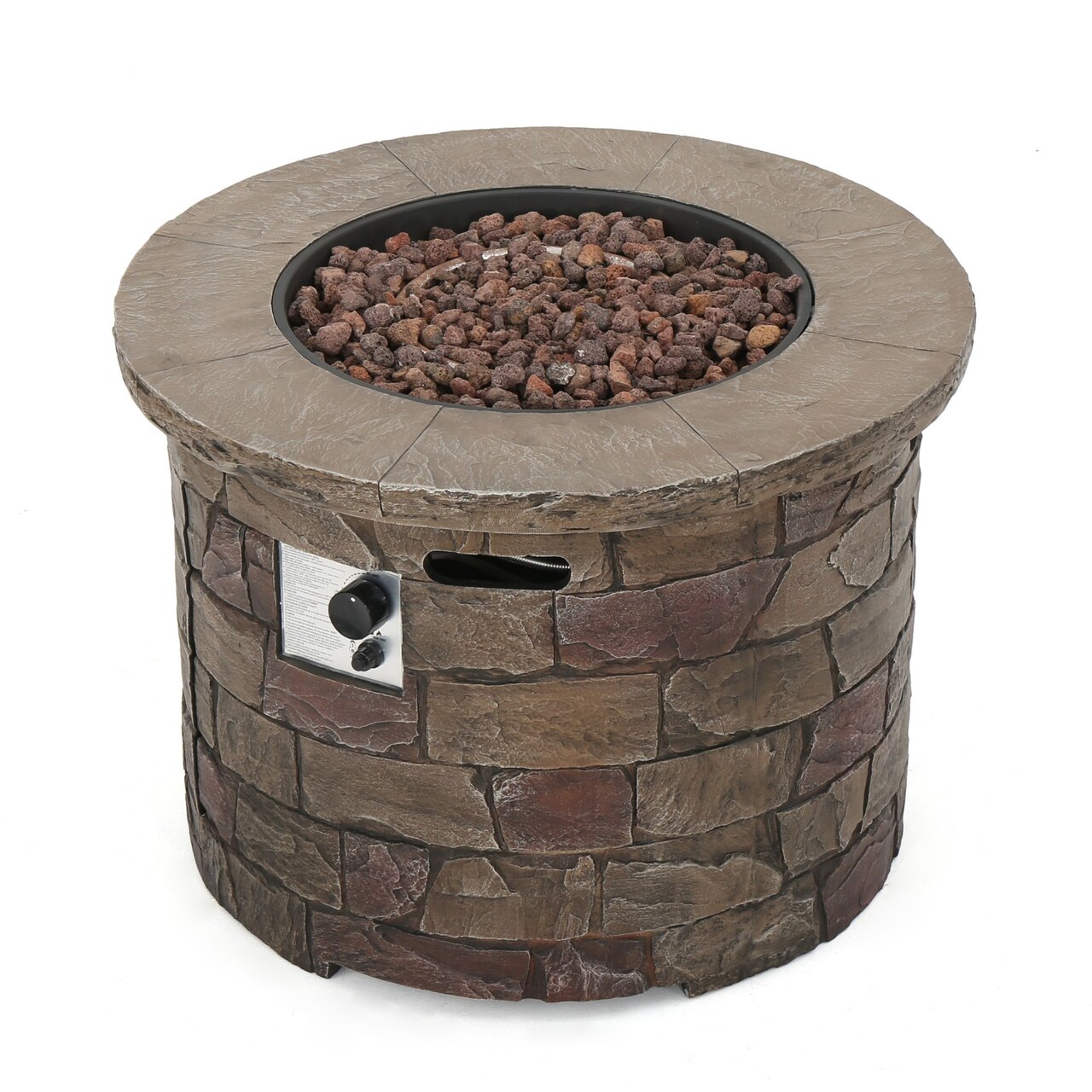 Contemporary Home Living 34.5" Brown Contemporary Round Outdoor Patio Fire Pit